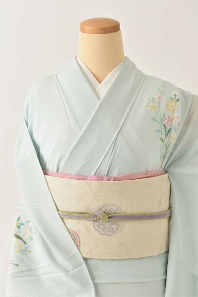 夏物_絽訪問着〈水色・桔梗〉