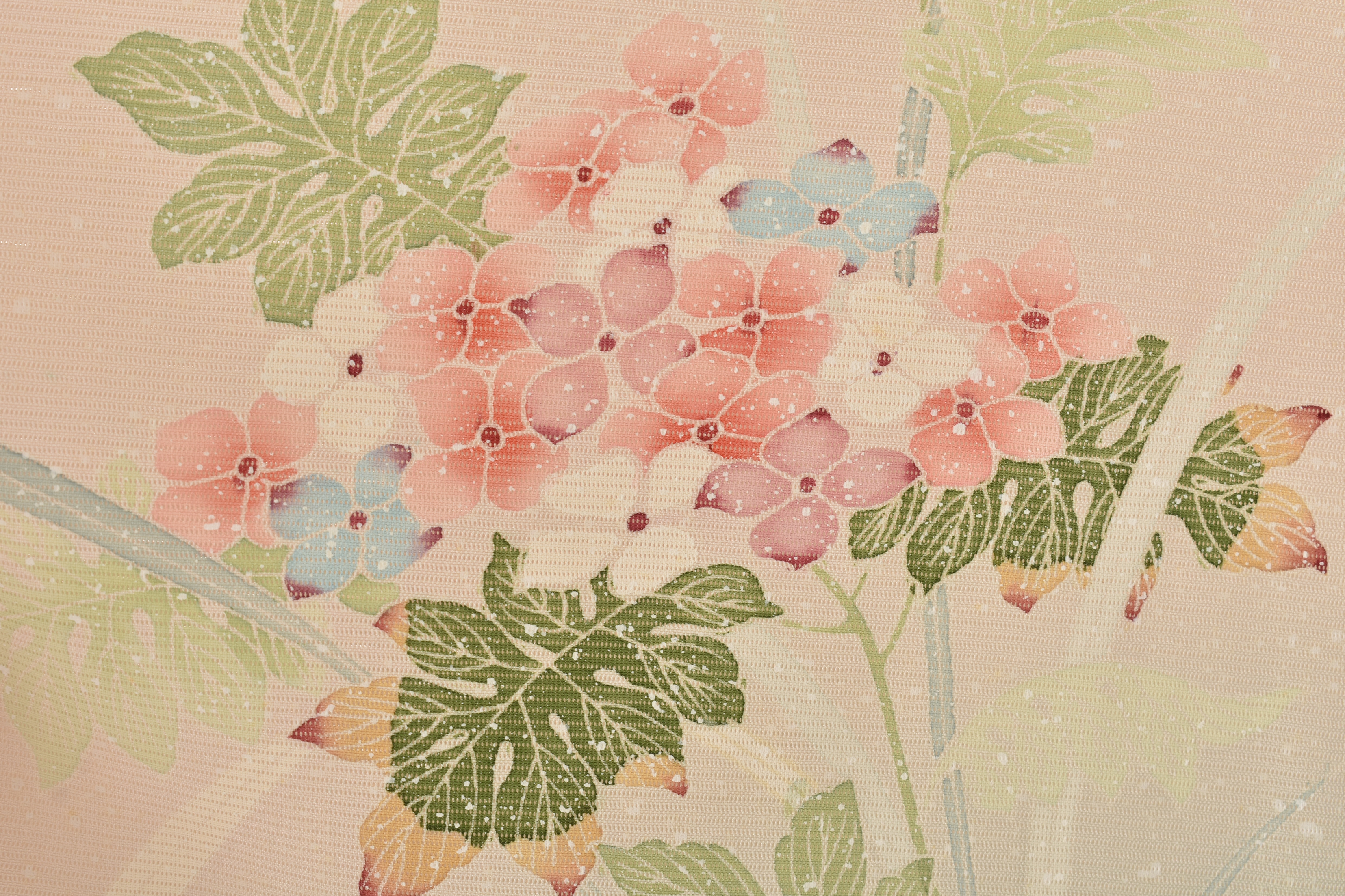 夏物＿絽訪問着〈淡ピンク・霰模様〉