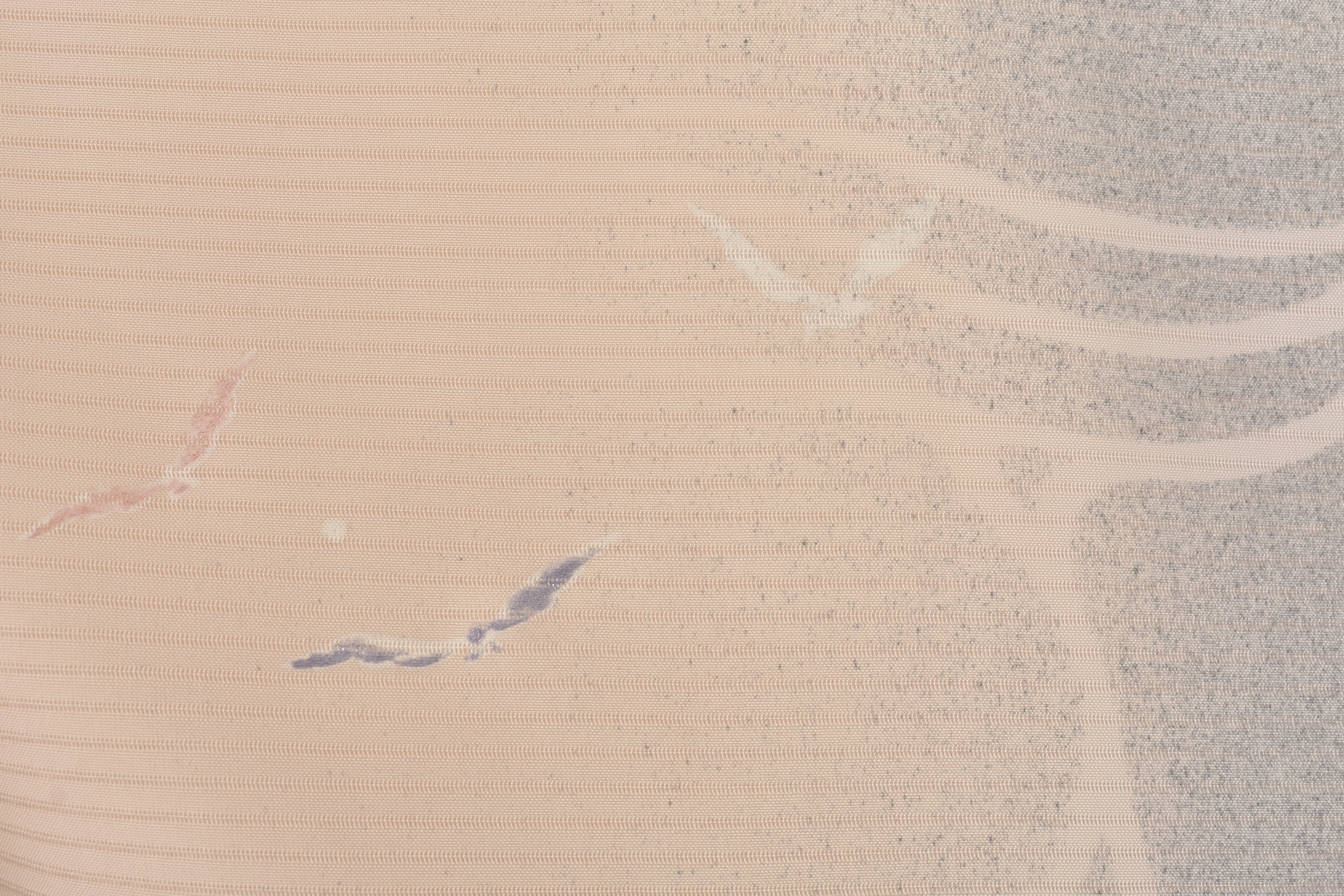 夏物＿絽訪問着〈ピンクベージュ・波柄〉