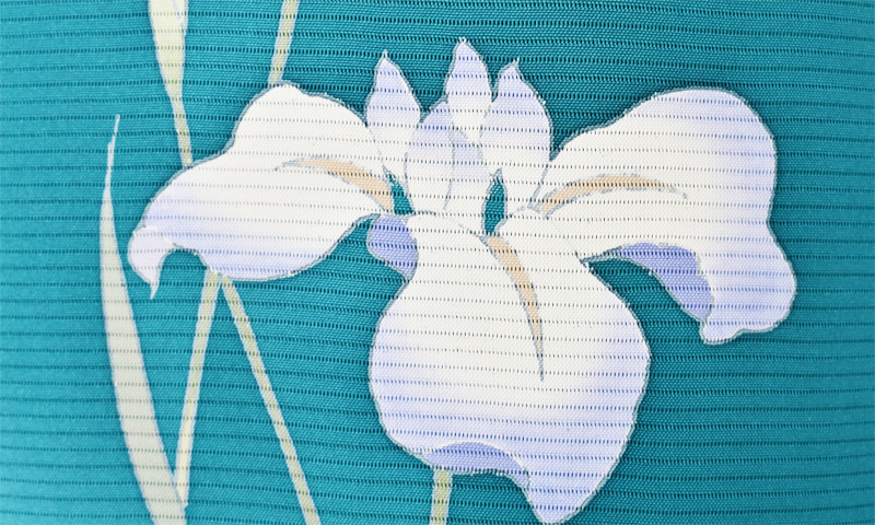 夏物_絽訪問着[青緑色・杜若]