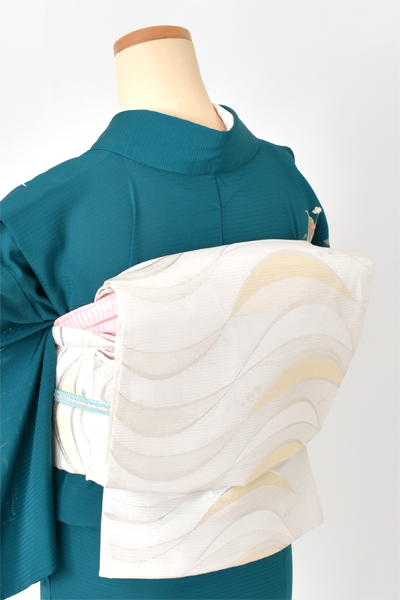 夏物_絽訪問着[青緑色・杜若]