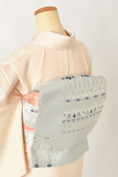 絽訪問着[サーモン・秋草]