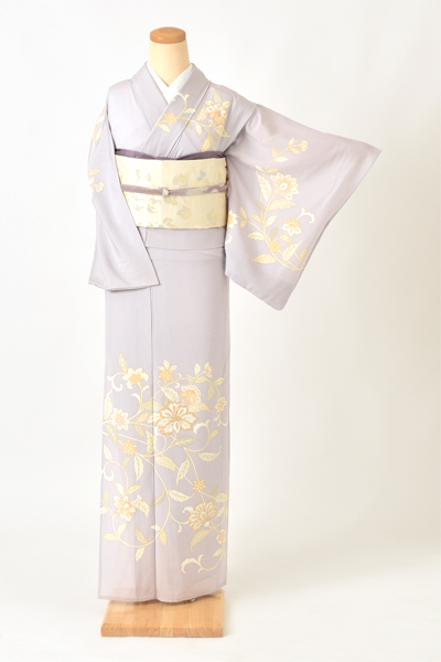 絽訪問着[淡紫]