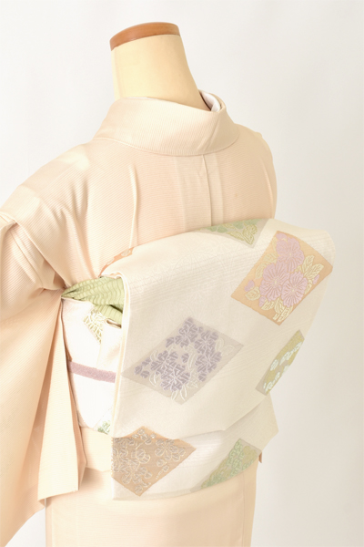 絽訪問着[クリーム・萩]