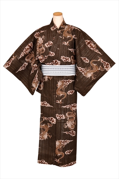 浴衣[172-180cm茶・ラメ竜]
