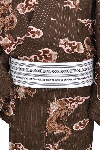 浴衣[172-180cm茶・ラメ竜]