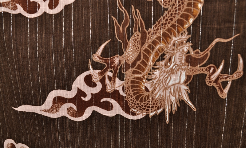 浴衣[172-180cm茶・ラメ竜]