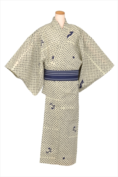 浴衣[167-175cm・ベージュ地]