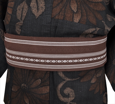 浴衣[167-175cm黒地・花に唐草]