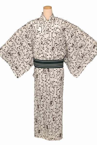 浴衣[166-174cm淡い生成]