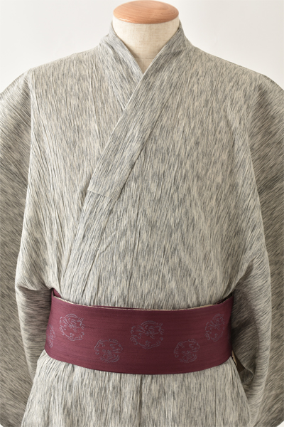 浴衣[M・LLサイズグレー・楊柳浴衣]