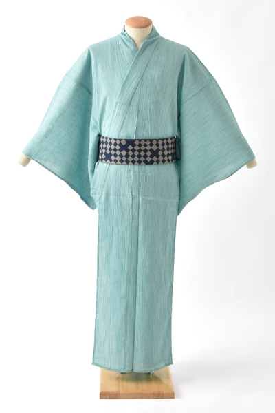 浴衣[M・L・LLサイズ]水色/楊柳浴衣