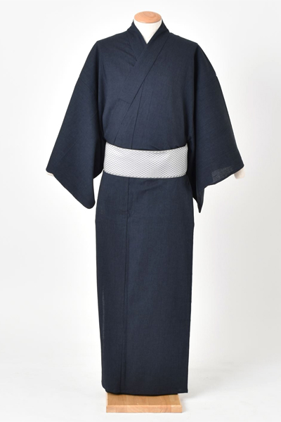浴衣［2L・4Lサイズ鉄紺・楊柳浴衣］