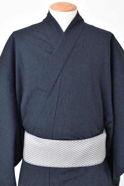 浴衣［2L・4Lサイズ鉄紺・楊柳浴衣］