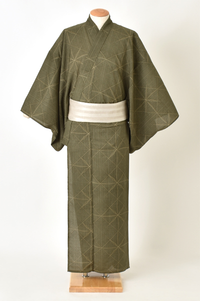 浴衣[JAPAN STYLE169-177cm・モスグリーン]