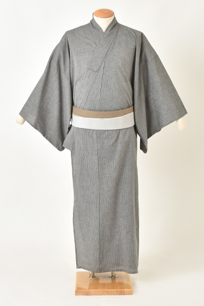 浴衣[167-175cm・グレー縞]