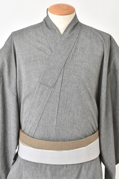 浴衣[167-175cm・グレー縞]