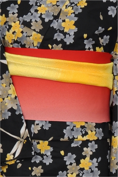 浴衣[黒地・花トンボ]