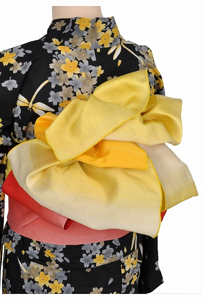 浴衣[黒地・花トンボ]