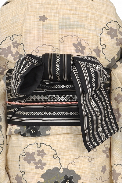 浴衣[生成り地・雪輪]