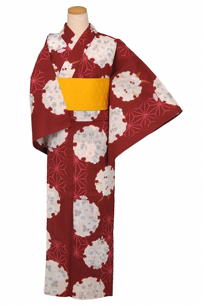 浴衣[赤地・雪輪Sサイズ]