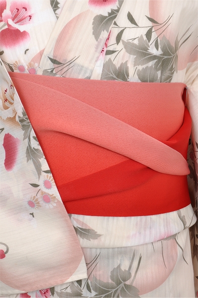 浴衣[生成り地・花]