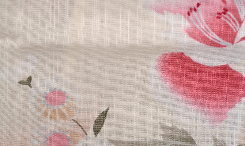 浴衣[生成り地・花]