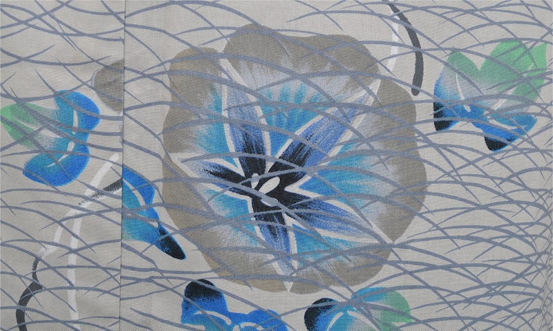 浴衣[グレー地・朝顔]