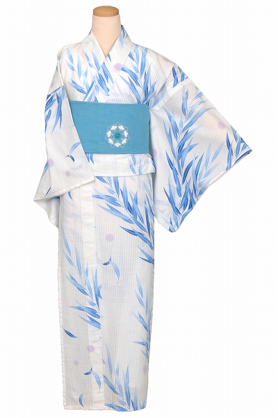 浴衣[白地・葦S-Mサイズ]