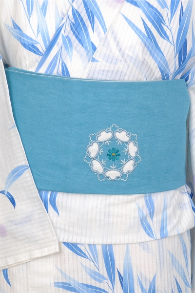 浴衣[白地・葦S-Mサイズ]