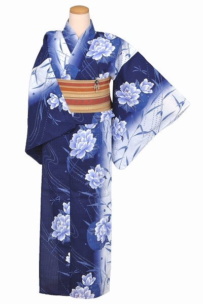 浴衣[ブルーと白ボカシ地・S-Mサイズ]