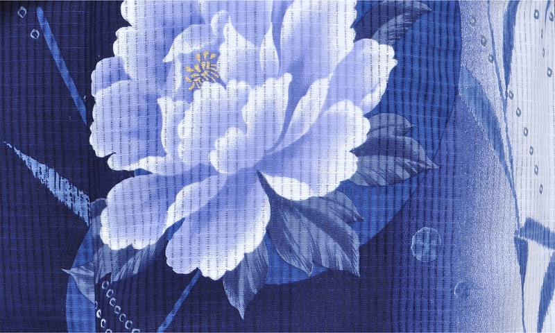 浴衣[ブルーと白ボカシ地・S-Mサイズ]
