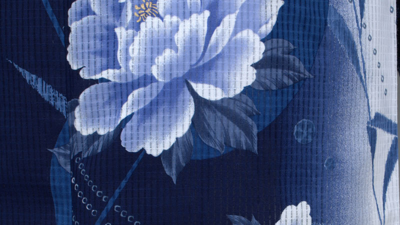 浴衣[ブルーと白ボカシ地・S-Mサイズ]