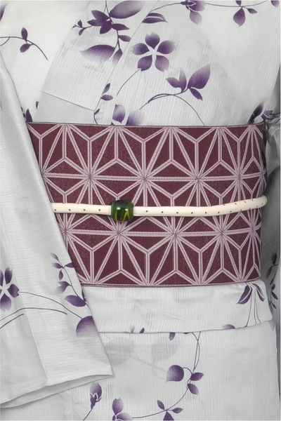 浴衣[淡い藍ねずみ色地・小花]