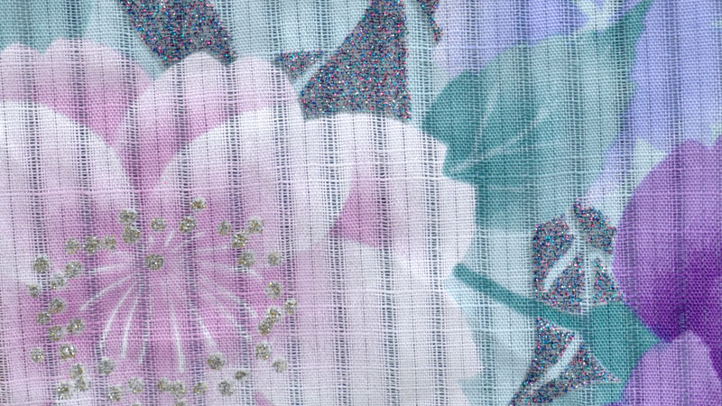 浴衣[水色・ラメ花々]