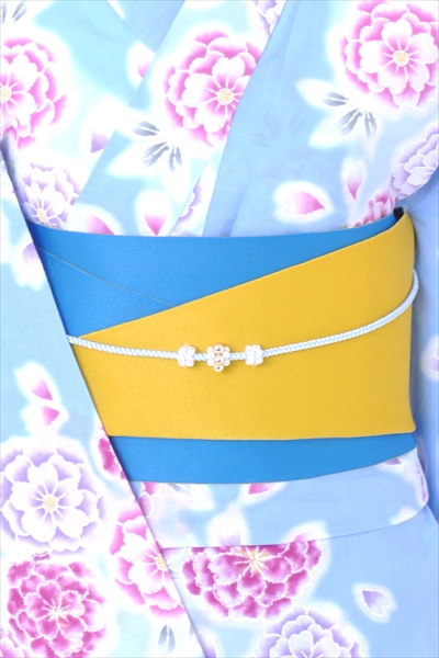 浴衣[水色・花々]