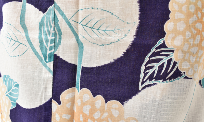 浴衣[紺地・紫陽花・トールサイズ]