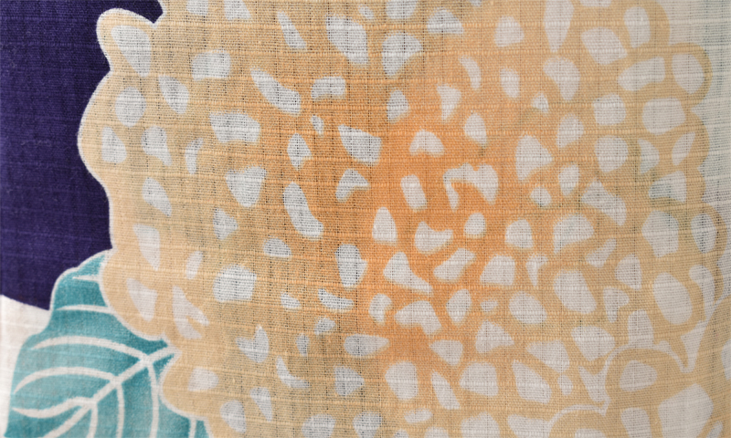 浴衣[紺地・紫陽花・トールサイズ]