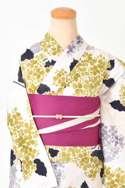 浴衣[白地・紫陽花]