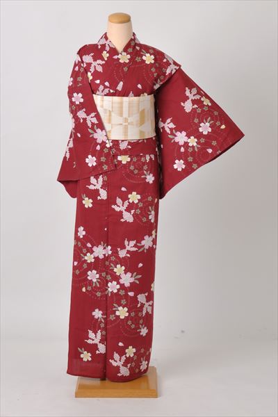 浴衣[赤・金魚と桜]