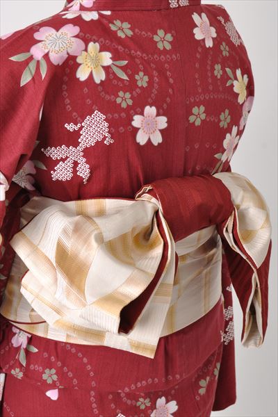 浴衣[赤・金魚と桜]