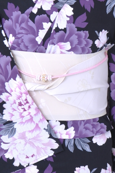 浴衣[黒・牡丹]