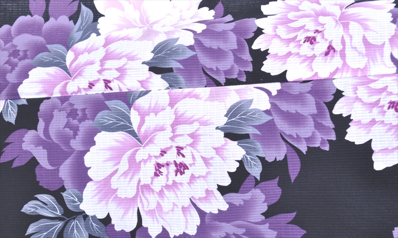 浴衣[黒・牡丹]