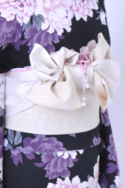 浴衣[黒・牡丹]