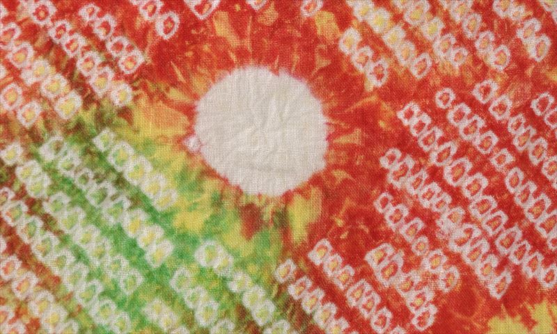 浴衣[黄色と赤・絞り・S-Mサイズ]