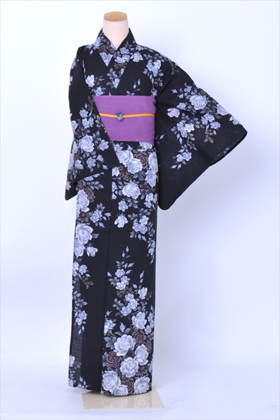 浴衣[黒・薔薇]