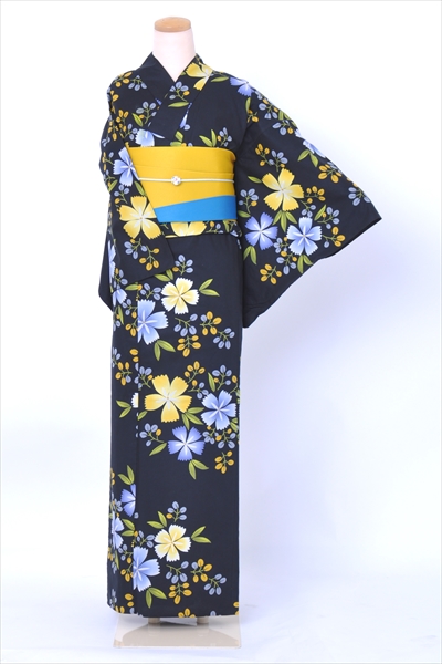 浴衣[黒・なでしこ]