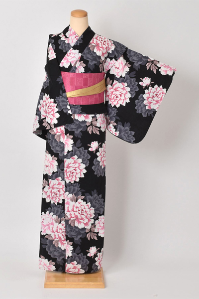 ゆかた[黒と牡丹]