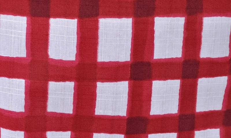 浴衣[赤・格子柄]