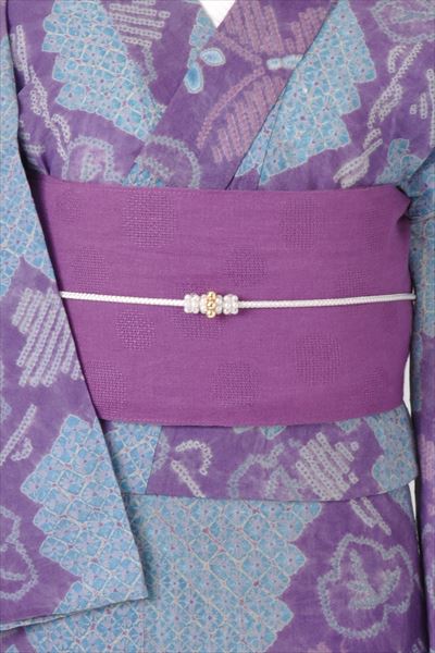 浴衣[水色・紫・絞り柄S-Mサイズ]